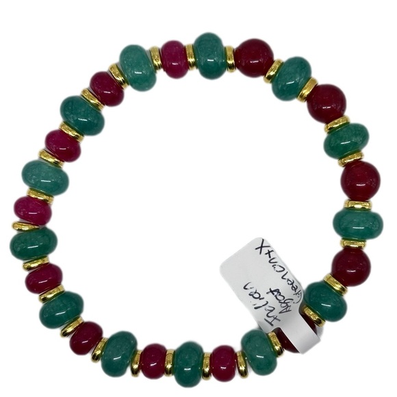 Agate and Onyx bracelet handmade stretchy - Picture 1 of 6